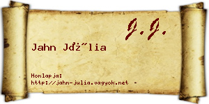 Jahn Júlia névjegykártya